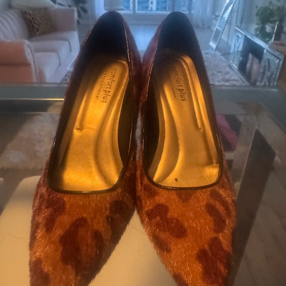 comfort plus by Predictions Leopard-Print Pointed-Toe Pumps in Brown